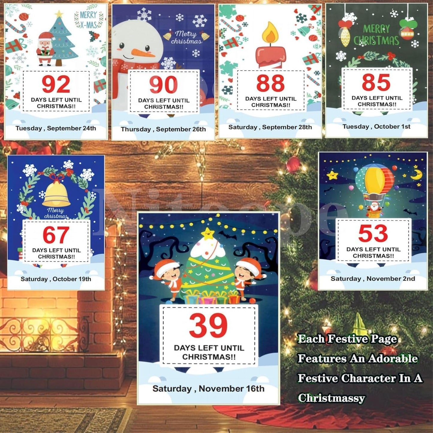 Christmas Calendar 2024 100 Days Countdown Calendar Advent Calendar for Home Office Room Christmas Countdown Gift