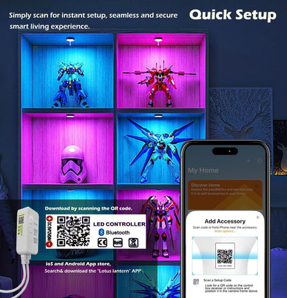 Cefrank Color Cabinet Lighting, Smart RGB LED Puck Lights Music Sync, Scene Modes, Color Changing LED Lights