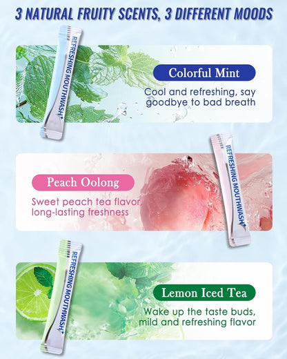 Mini Mouthwash Floss Picks Travel Size Portable Set-20 Pack Individual Small Cool Mint Mouth Wash & 10Pcs Flossers,Travel Size Toiletries and Guest Bathroom Essentials,Oral Care Gift Kit for Women Men