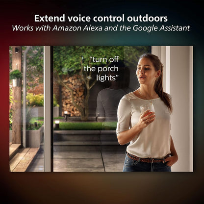 Philips Hue White & Color Ambiance Outdoor Lightstrip Extension, 2m Length, LED Strip Lights, Colour Changing, Bluetooth & Zigbee Compatible, Voice Activated with Alexa