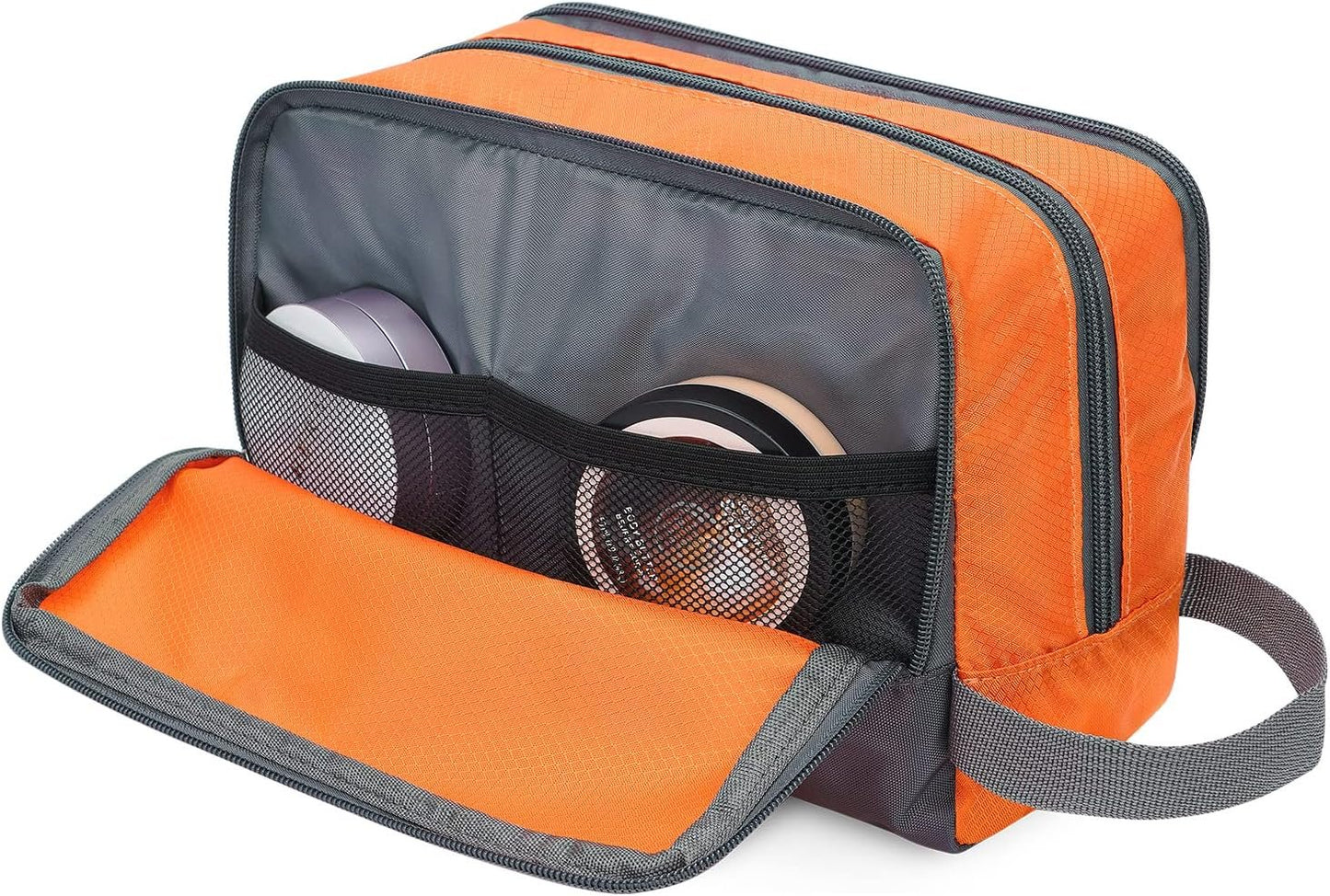 Toiletry Bag for Men Hanging Dopp Kit Water Resistant Shaving Bag Small Toiletry Bag for Traveling (Orange)