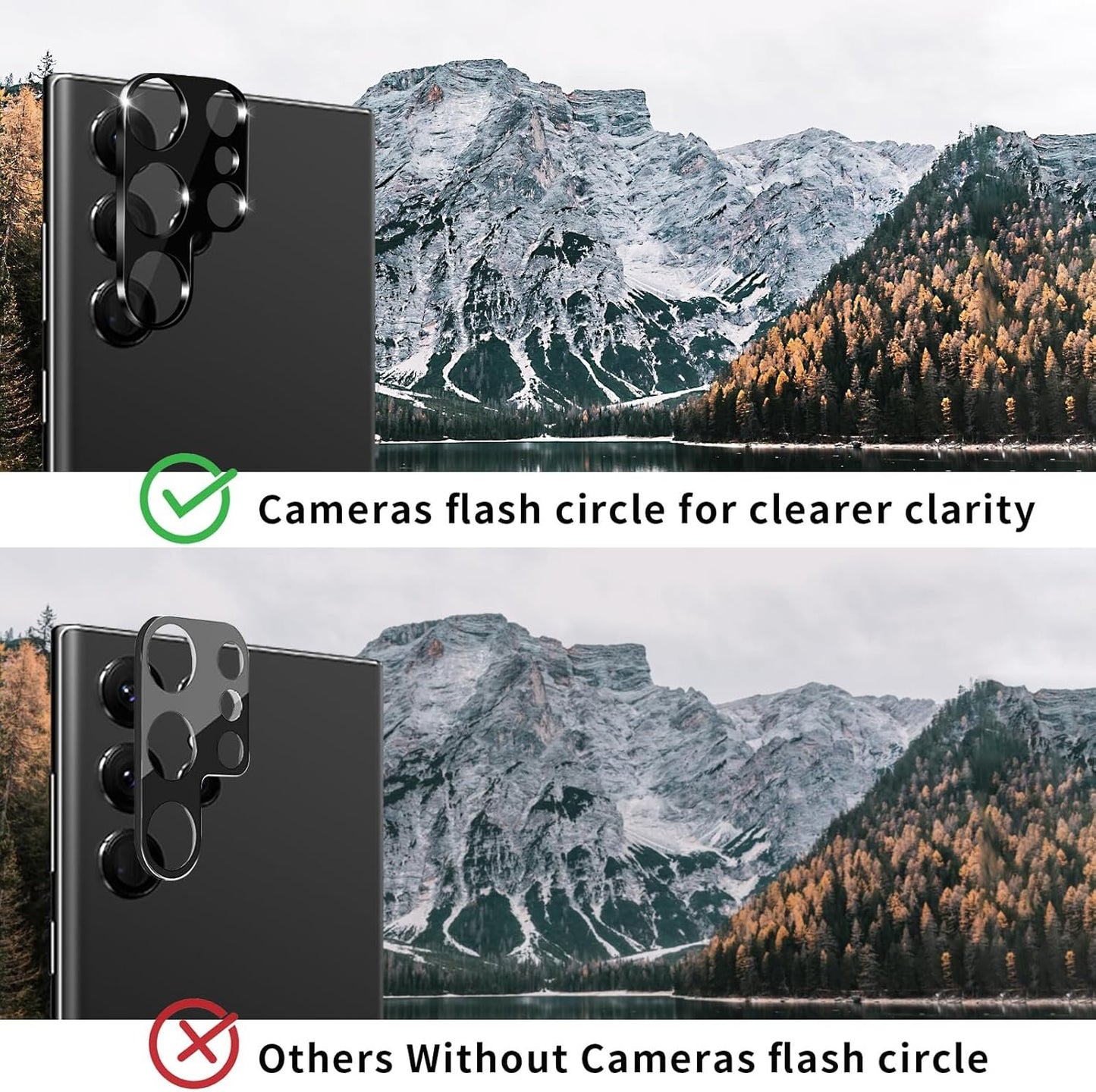 [3+3 Pack] Knomix for Samsung Galaxy S24 Ultra [Anti-Spy ] Privacy Tempered Glass Screen Protector 3 Pack+ 3 Pack Tempered Glass Camera Lens protector for Samsung S24 Ultra case friendly