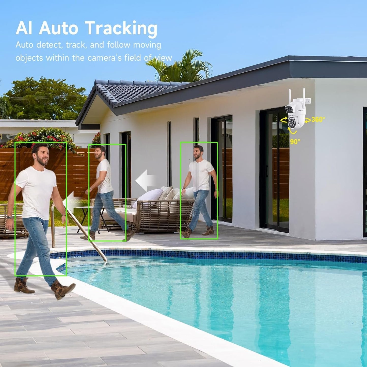 2K Wi-Fi 6 Wireless Security Camera System with 12" Monitor, Dual Lens WiFi Security Cameras with 360° Pan Tilt & Auto Tracking, 16CH NVR with 1TB HDD, 5G&2.4G WiFi, 24/7 Record,Plug-in Power