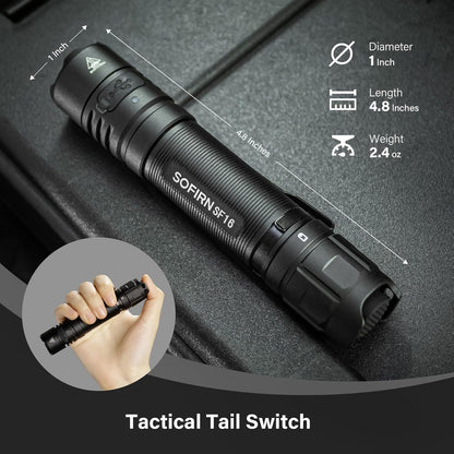 365nm UV Torch Black Light, Sofirn SF16 Rechargeable Powerful LED Blacklight Flashlight for Detecting Pet Dog Urine, Unveil Invisible Stains, High Definition Pure Ultraviolet