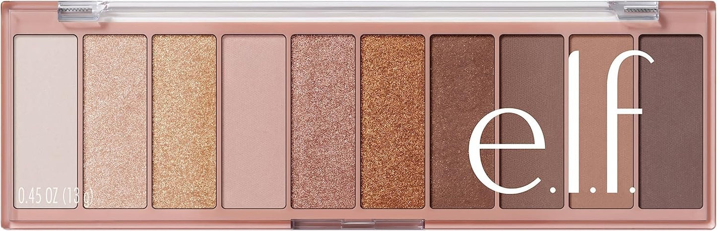 e.l.f. Perfect 10 Eyeshadow Palette, Ten Ultra-pigmented Neutral Shades, Blendable Formula, Vegan & Cruelty-free, Need It Nude (Packaging May Vary)