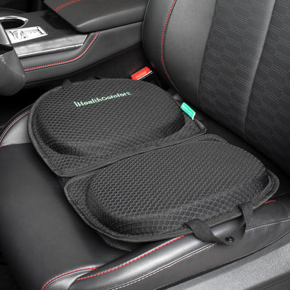 IHEALTHCOMFORT Small Travel Seat Cushion,Portable and Foldable Gel Memory Foam Cushion,Multi-Functional Supportive Firm Butt Pillow,for Long Sitting Driving Trip