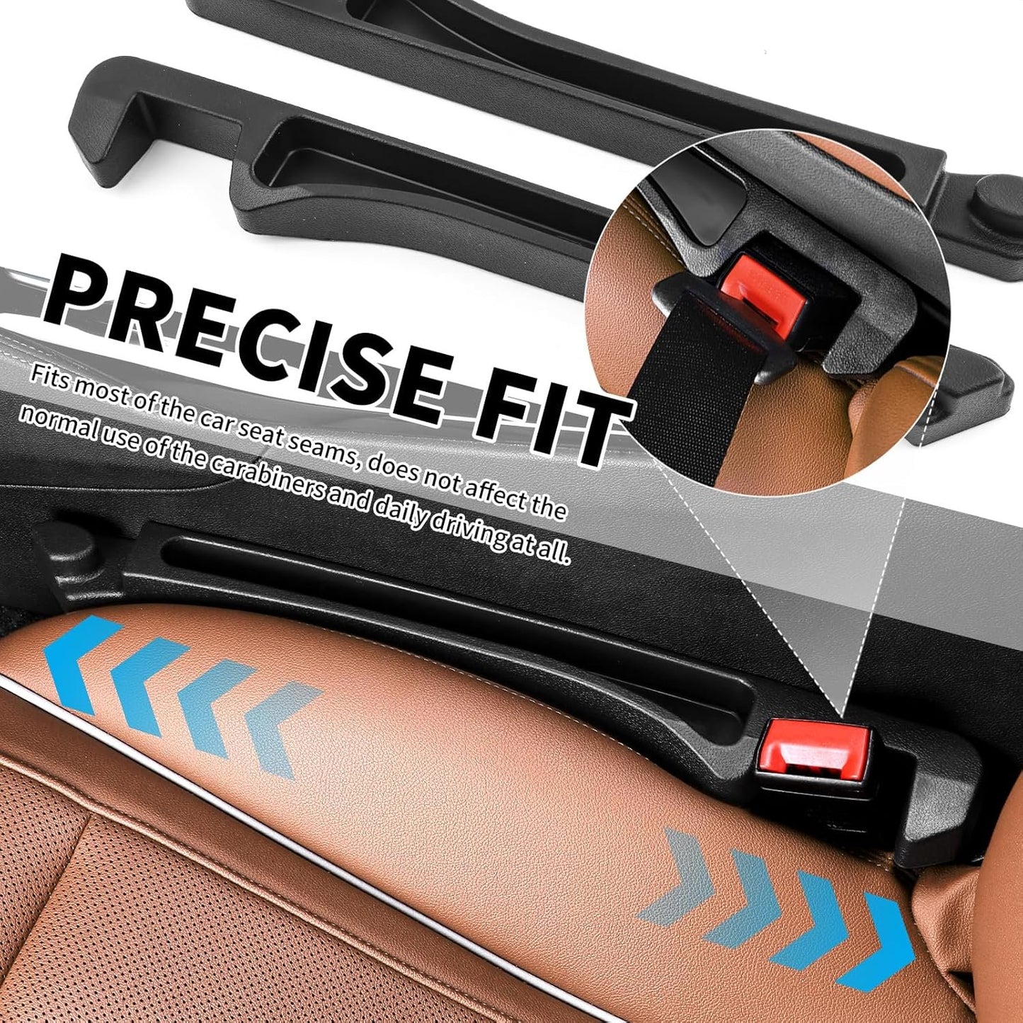 2PCS Upgrade Car Seat Gap Filler,Multi-Function Car Gap Filler with Car Organizer,Hook,Charging Hole,Universal Car Seat Gap Filler Organizer Car Interior Accessories for Most Vehicles