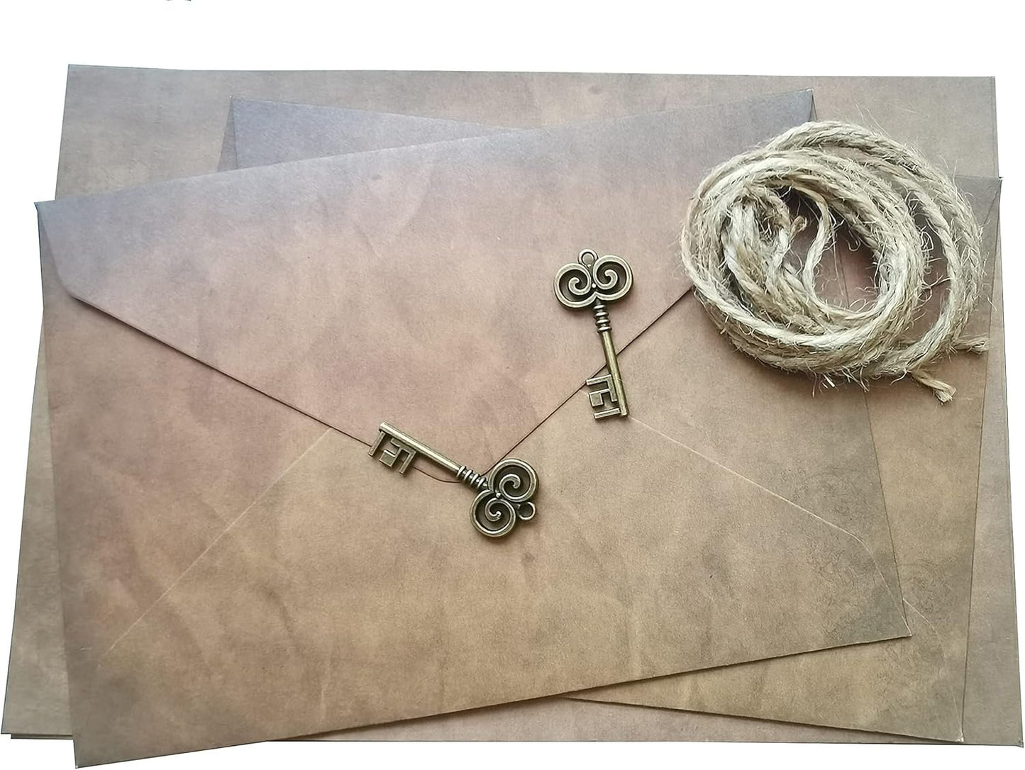 Qililandiy 6 Kinds Vintage Paper and Envelopes Set, Classic Aged Designed Papers 120gsm Writing Stationery Vintage Printing Paper Retro Writing Paper for Writing Letters