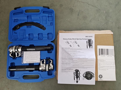 DA YUAN Spring Compressor Tool (2 Pieces) - Heavy Duty Build, Ultra Rugged Coil Spring Compressor, Strong and Durable Spring Compressor with Safety Guard and Carrying Case