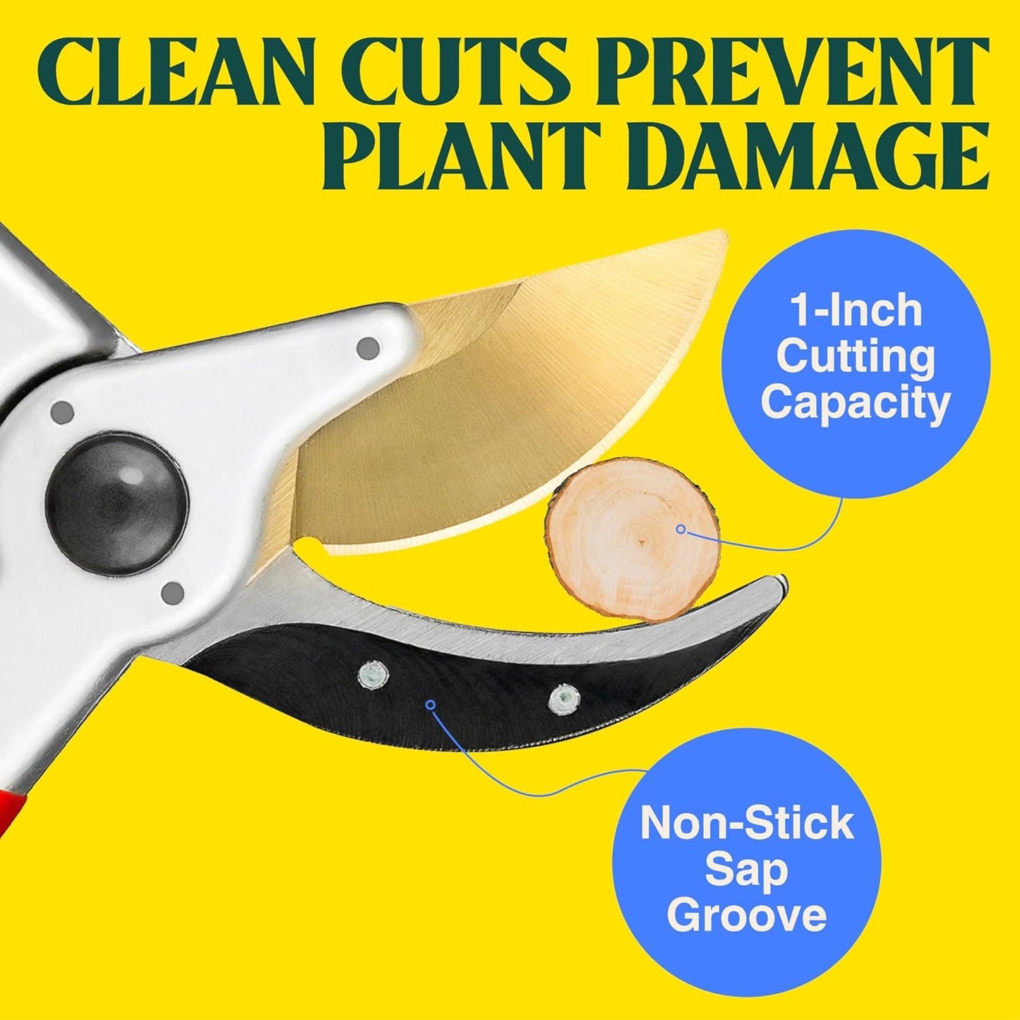 EnduroPRO Titanium Pruning Shears - Best Garden Shears Tree Trimmer Hand Pruner - Ideal BranchHedge Shrub & Bush Clippers -Razor Sharp Bypass Secateurs Ergonomic Gardening Tool for Effortless Cuts
