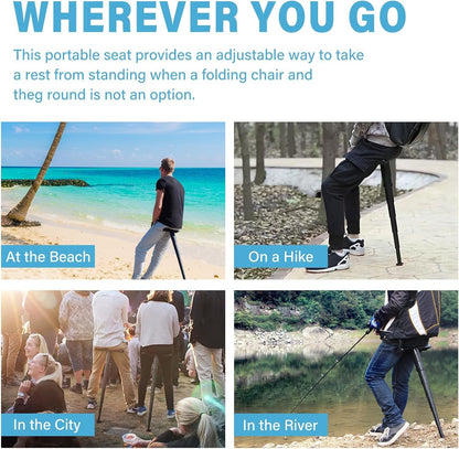 Youngly Portable Telescopic Chair Folding Stool Cane Subway Travel Outdoor Folable Seat Chairless Chair