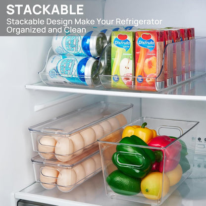 Vtopmart 2 Pack Egg Holder for Fridge, 14 Eggs Stackable Plastic Egg Tray with Lids, Egg Storage Container for Fridge(14 Eggs/2 PCS)