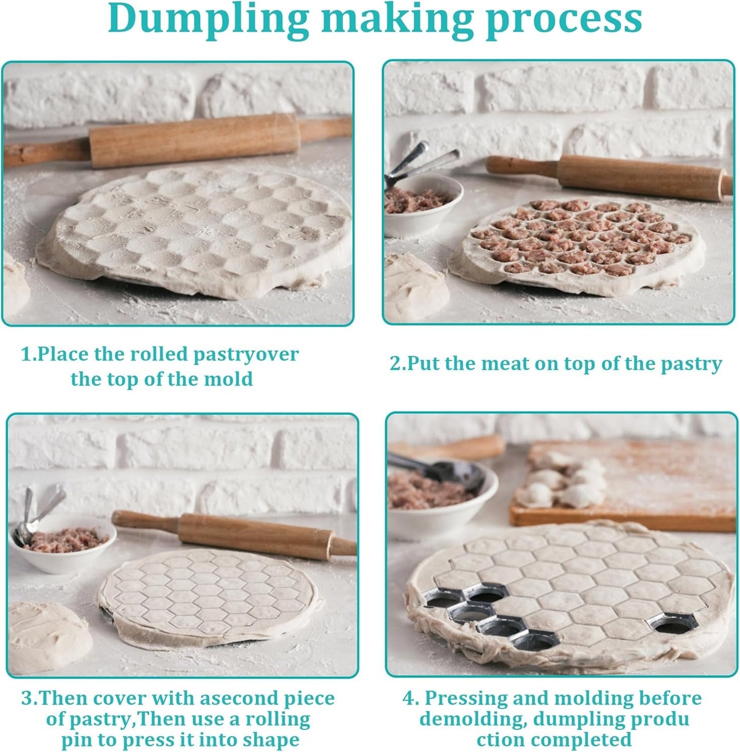 Dumpling Ravioli Mould Maker Pie Ravioli Mold, Quick Dumpling Tool Can Make 37 Dumplings Simultaneously for Kitchen, Pastry Gadgets, Kitchen Accessories Utensils