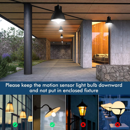 ZONJIE PIR Motion Sensor LED Bulb - 4 Pack- B22 Light Sensor Bulb 12W- Bayonet Light Bulbs Cool White 6000K Auto On/Off - Equivalent 100w - Smart Motion Light Bulbs for Garage Corridor Basement