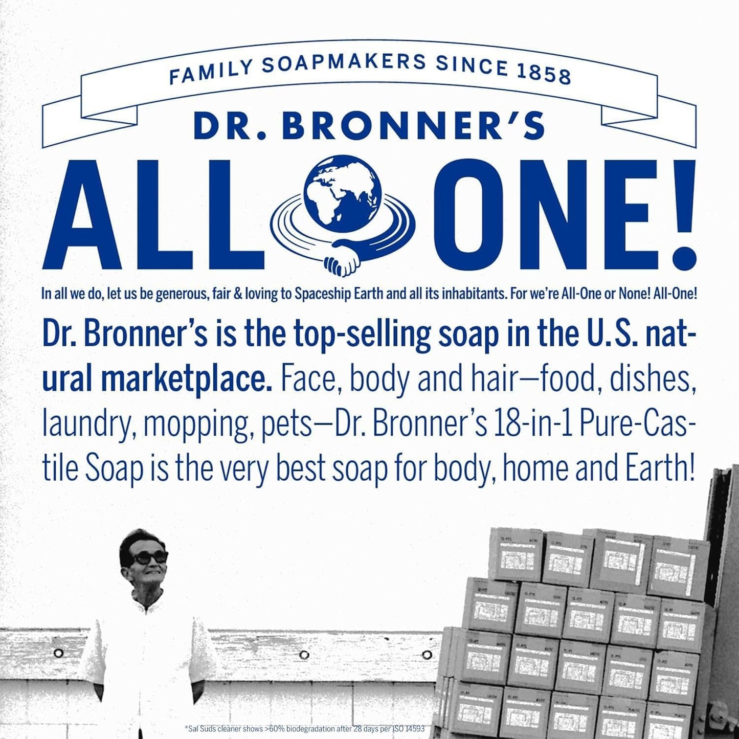 Dr. Bronner's - Sal Suds Biodegradable Cleaner (946 mL) - Concentrated All-Purpose Cleaner for Floors, Laundry, and Dishes, Cuts Grease and Dirt, Powerful Formula