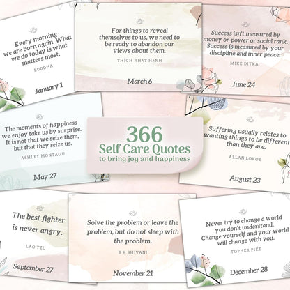 MESMOS 366 Daily Self Care Quotes Mindfulness Perpetual Calendar, Cute Office Desk Decor Women, Desk Decorations Accessories for Women Office, Motivational & Inspirational Gifts