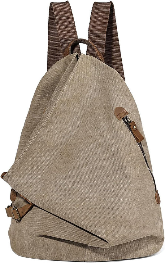Canvas Vintage Backpack – Large Casual Daypack Outdoor Travel Rucksack Hiking Backpacks Shoulder Bag for Men Women