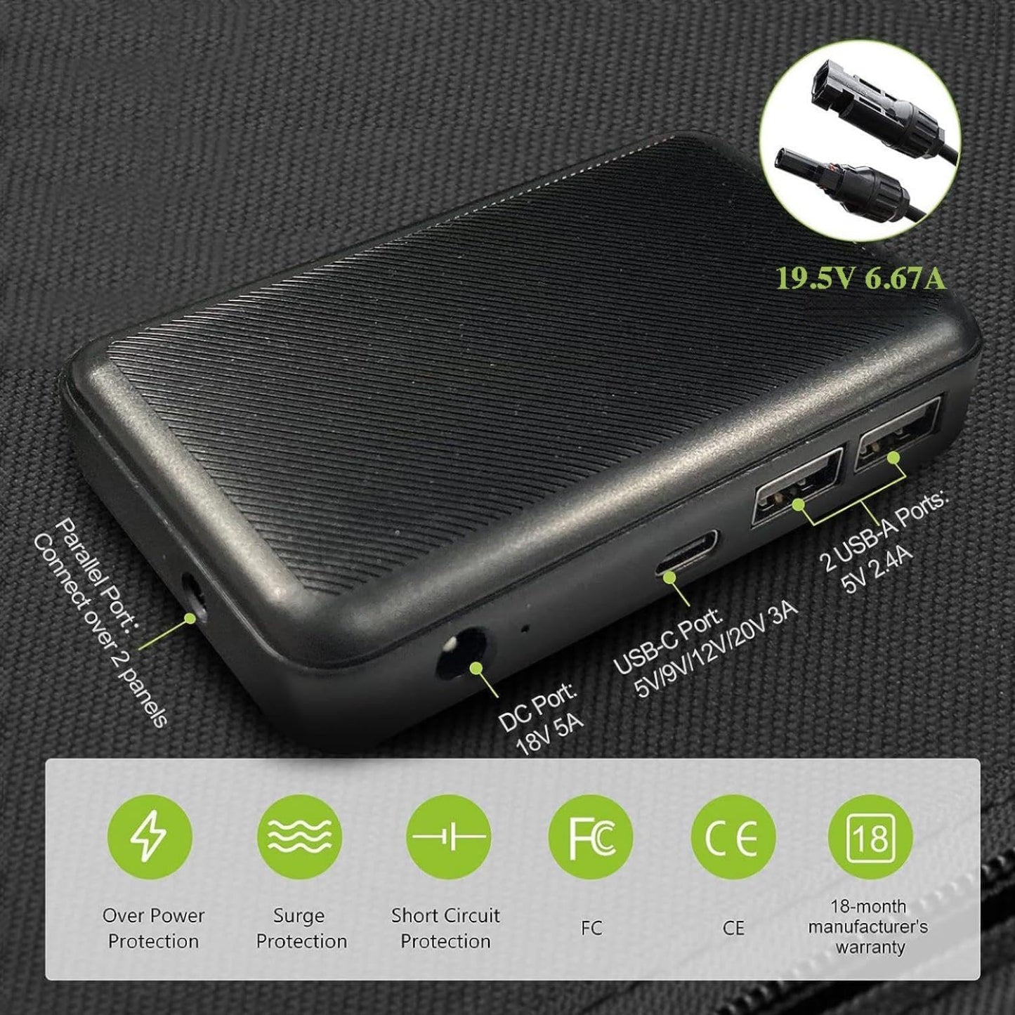 ALLPOWERS Portable Solar Panel Charger SP029 140W, Foldable Solar Panel Kit IP66 Waterproof with 5 Outputs, Adjustable Kickstand, 22% Efficiency Module for Solar Generator Camping RV Off Grid