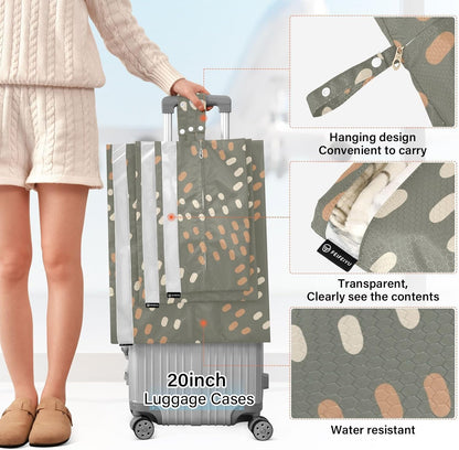 3 Piecing Packing Travel Bag Happy Thanksgiving Autumn Retro Waterproof Organizer Closet Storage Compression Bags Office Storage & Organization