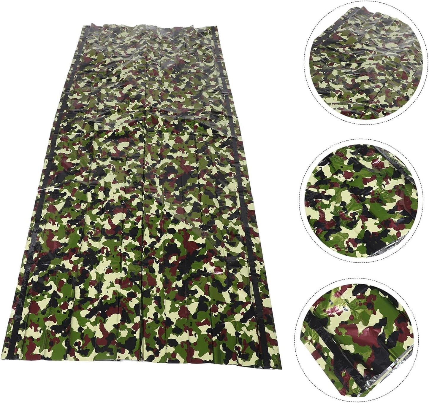 Abaodam 1 Set Multi Use Emergency Sleeping Tent Thermal Insulation Bivy Sack for Camping Hiking and Outdoor Survival Compact Durable and Tear Resistant Emergency Supplies Camouflage