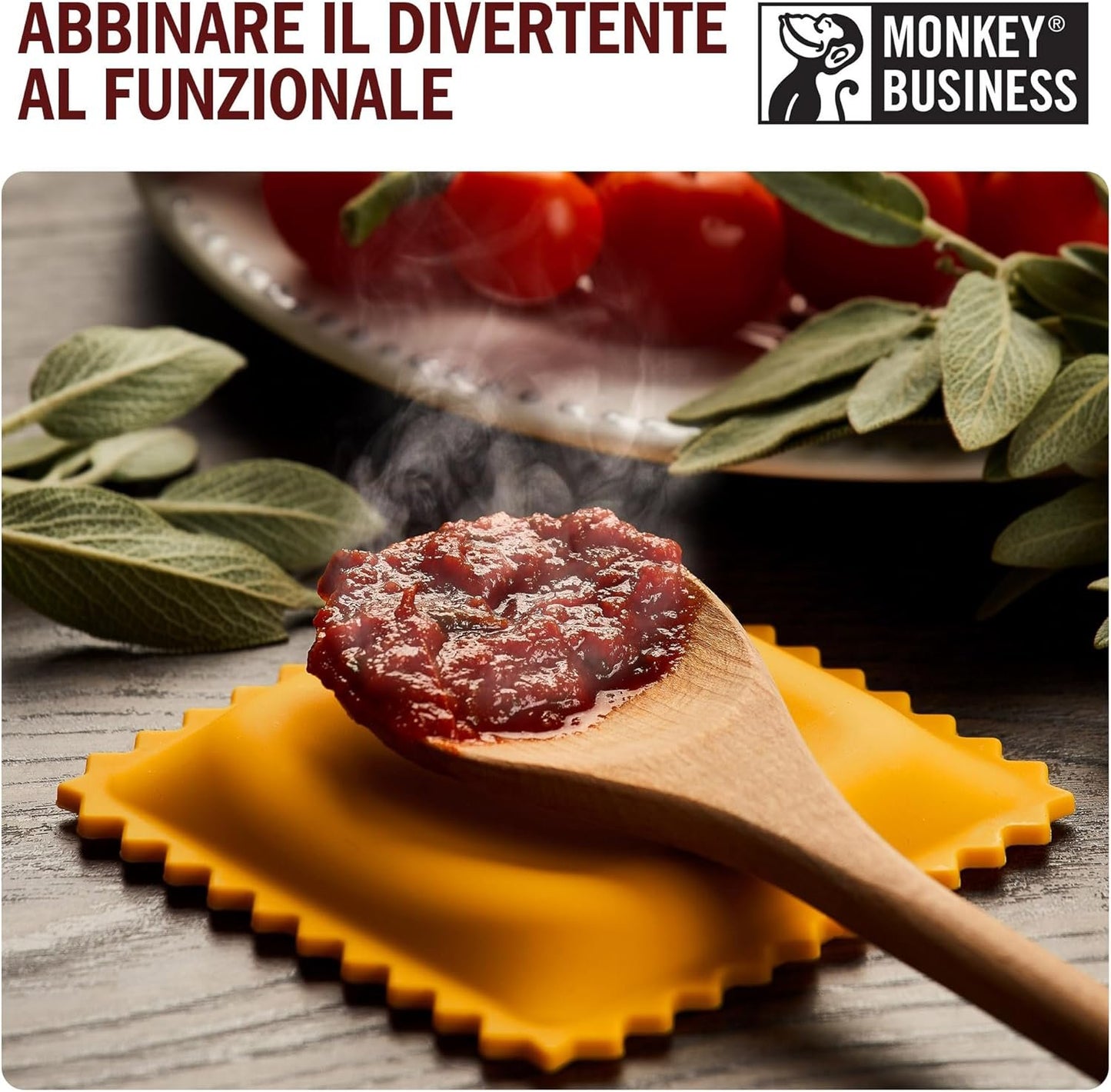 Monkey Business Ravioli Spoon Rest | Kitchen Counter Spoon Rest | Fresh and Cute Kitchen Gadgets | From A Collection of Pasta Shaped Kitchen Gadgets