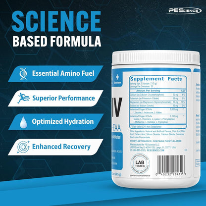 PEScience Amino IV, BCAA and EAA Powder with Electrolytes, 30 Servings, Orange Dreamsicle