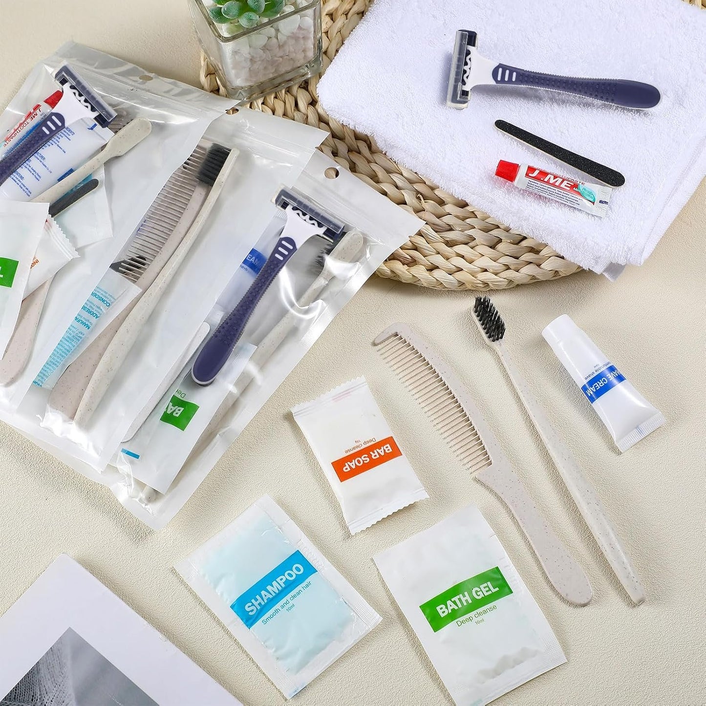 Suclain 96 Pack of Bulk Hygiene Kit for Homeless Travel Size Toiletries Bulk Dental Hygiene Kit Homeless Care Package Supplies for Travel Cleaning Charity Hotel Hospital Industries