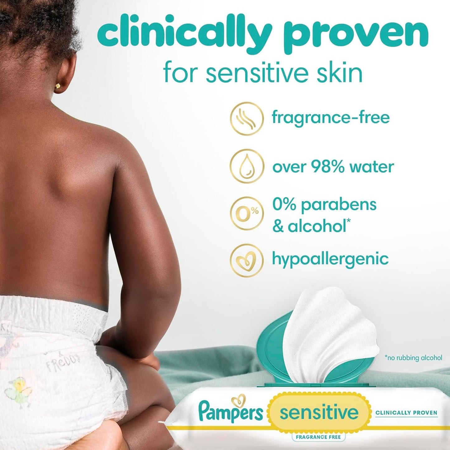 Pampers Baby Wipes Sensitive Perfume Free 12X Pop-Top Packs 1008 Count