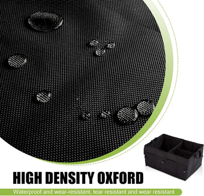 Sinytuto 1 PC Car Trunk Storage Bag, Large Capacity Waterproof Foldable Storage Box, Multi-Compartment Fixed Luggage Storage Bag, Car Storage Accessories, Universal for Most Cars (Black)