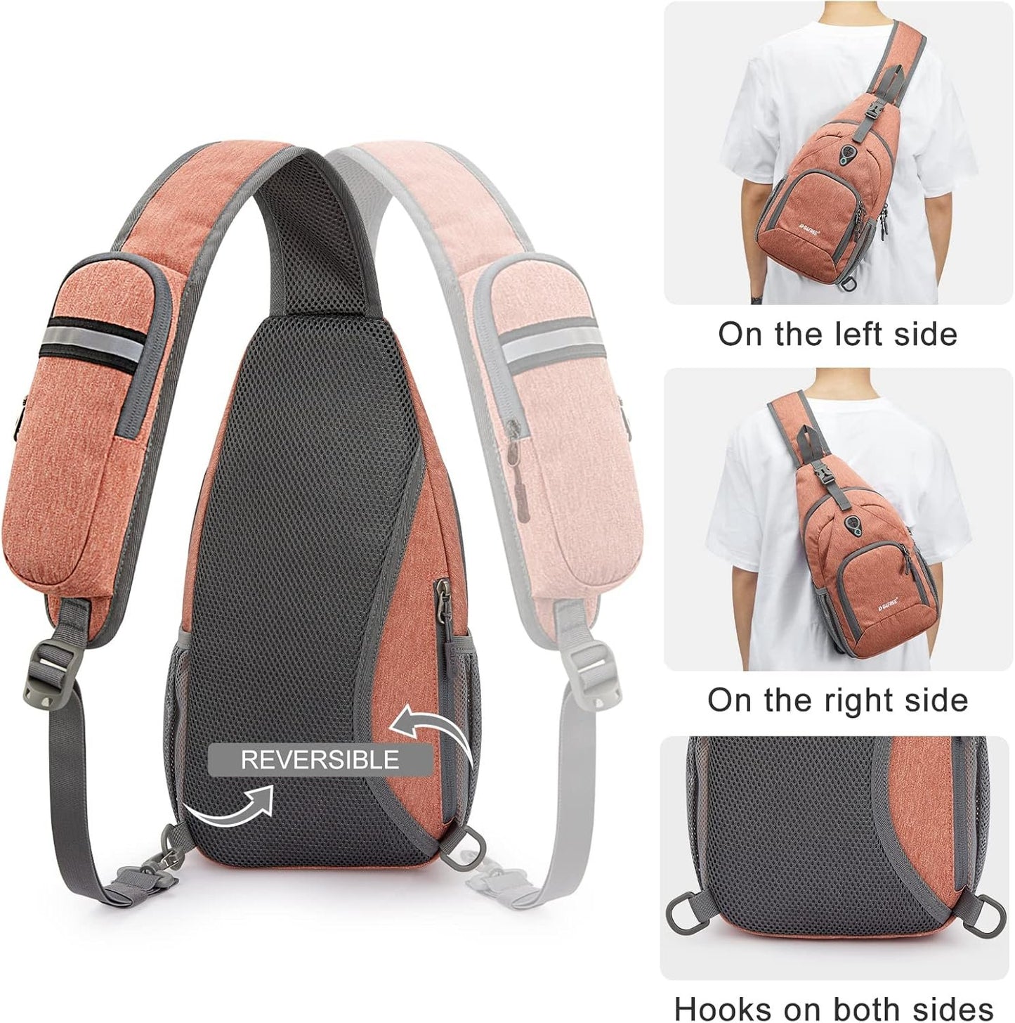 G4Free RFID Sling Bag Crossbody Backpack Small Chest Shoulder Bag Hiking Outdoor