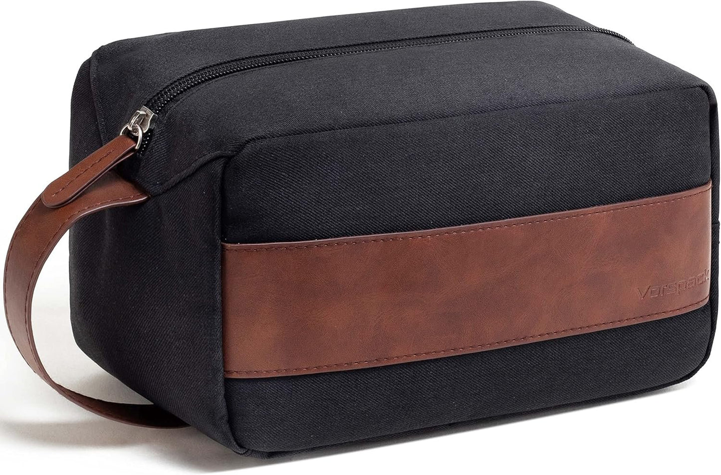 Vorspack Toiletry Bag for Men - Large Dopp Kit for Travel Water Resistant Travel Bag for Toiletries Accessories Lightweight Toiletries Bag - Black, Black, Medium