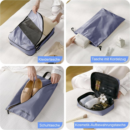 Packing Cubes Compression 6 Pack Compression Backpack Suitcase Organizer Ultralight Expandable Suitcase Organizer Travel Cubes Grey