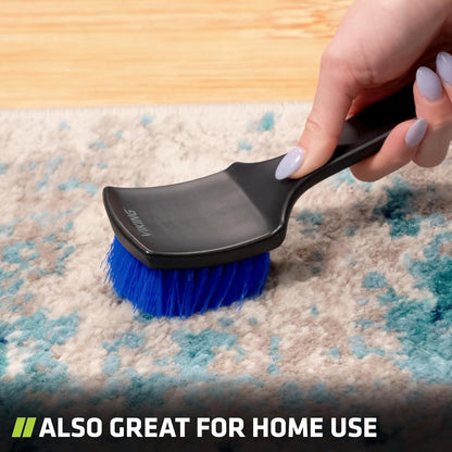 Viking Carpet Cleaning and Scrub Brush for Floor Mats, Cleaning Brush for Car Interior and Home, Black and Blue, 8.3 inch x 2.5 Inch