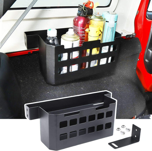 Rear Molle Panel Trunk Side Cargo Rack Shelf Organizer Storage Tray Basket Metal Cargo Holder for Jeep Wrangler TJ JK JL