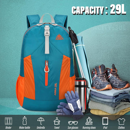 Viiotu Foldable Backpack 29L - Lightweight Water Resistant Hiking Daypack with Expandable Storage for Travel & Outdoor Activities