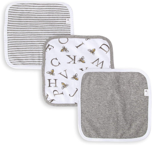 Washcloths, Absorbent Knit Terry, Super Soft 100% Organic Cotton
