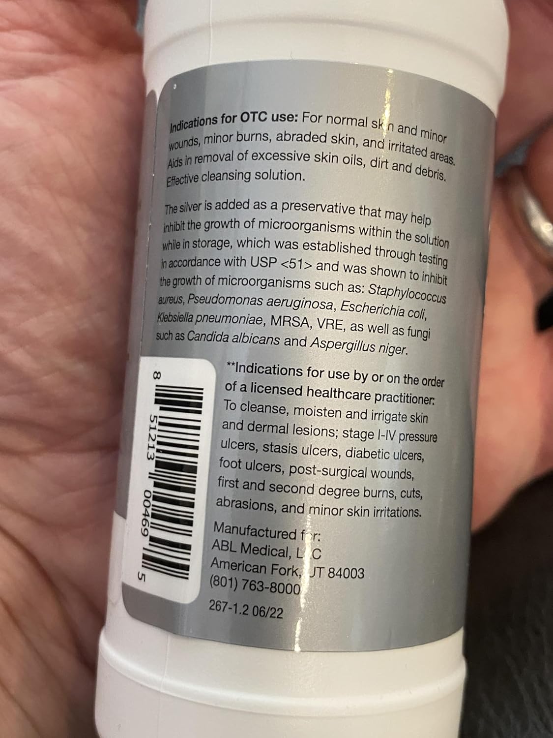 Nano Silver Wound Wash Sprayer | Debride & Fine Mist Spray | 4 fl oz