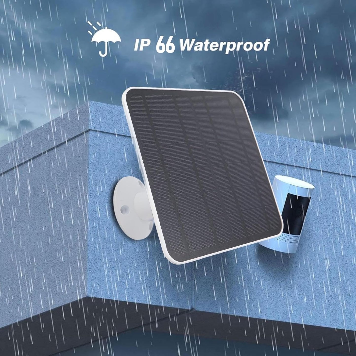 12W Solar Panel Charger for Essential Spotlight for XL Spotlight Camera Bird Feeder Camera with 9.8ft Charging Cable, 360°Adjustable Wall Mount IP66 Water Proof