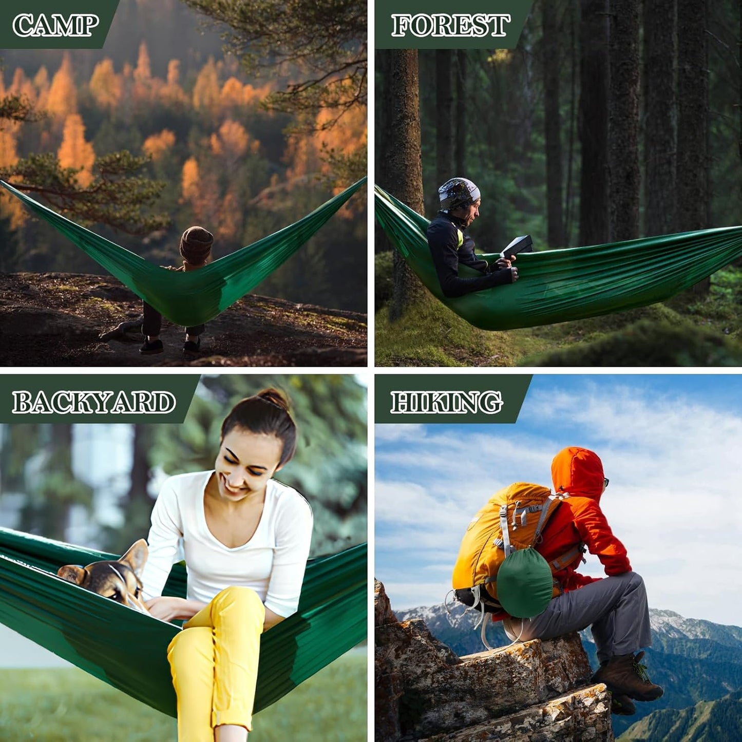 Stnopw Camping Hammock with Mosquito Net,Durable Hammock 440 lb Capacity,Lightweight & Portable Hammock with Tree Straps,Camping Gear for Outdoor Hiking Camping Beach Backpack Travel Outside