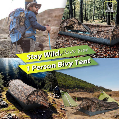 GEERTOP Ultralight Backpacking Tent 1 Person Waterproof Camping Bivy Single Man Tent for Hiking Motocycle Camp Outdoor Travel