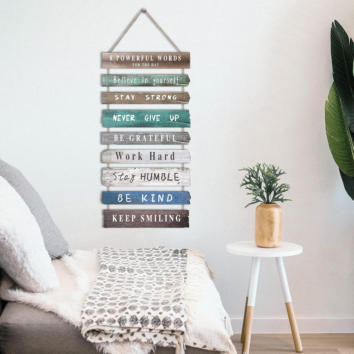Joyhawk Rustic Inspirational Wall Art Decor, Wooden Hanging Motivational Quotes Wall Art for Home Office, Living Room, Bedroom, Bathroom, Classroom, Gym 12"x24"