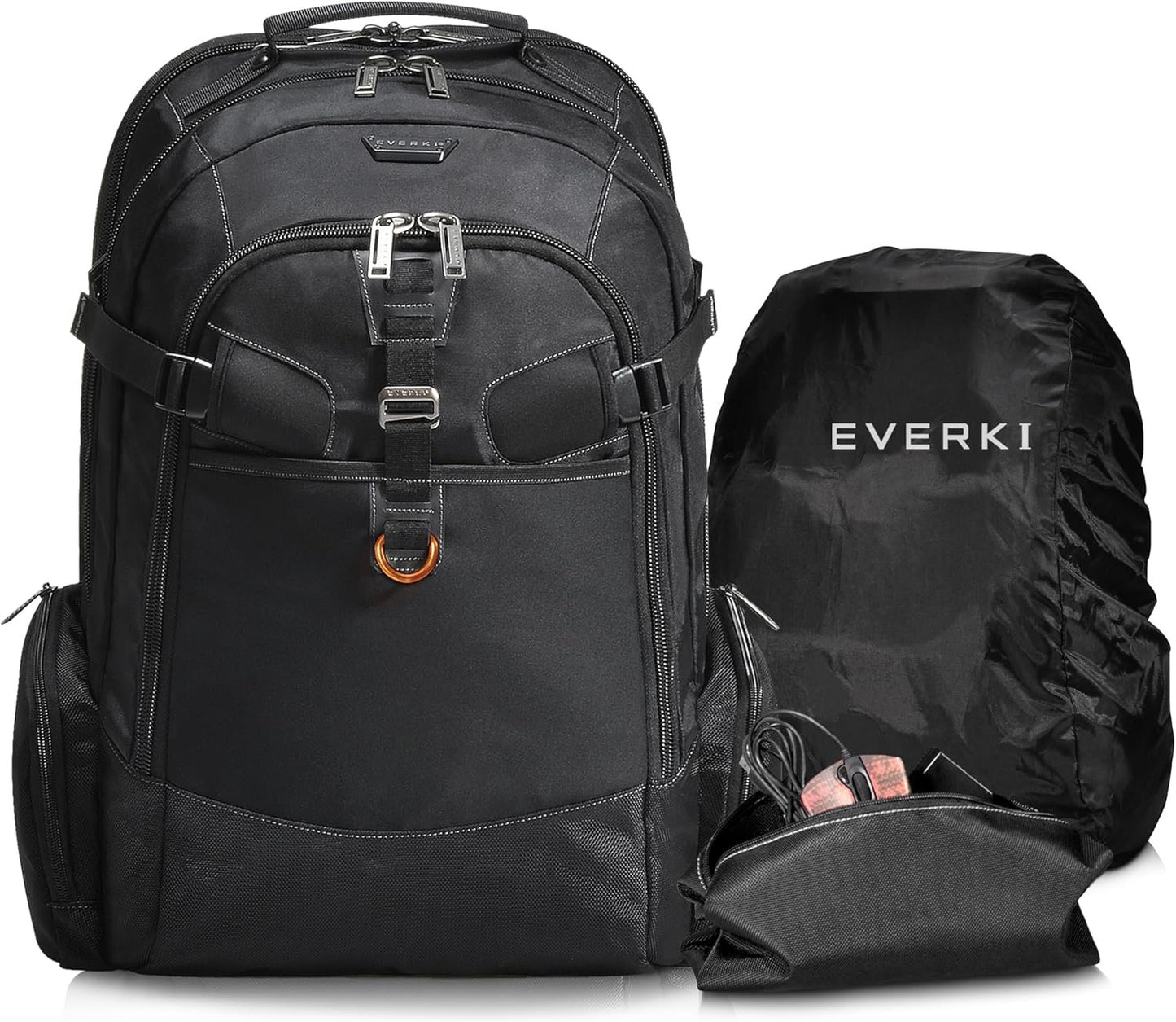 EVERKI Business 120 EKP120 18.4 Inch Laptop Backpack, Ideal for Large Laptops, Workstations and Gaming, Organizer Compartments, Padded Shoulder Straps, Water Resistant