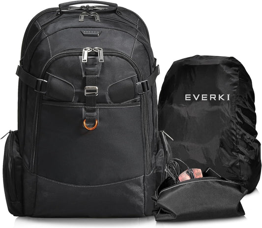 EVERKI Business 120 EKP120 18.4 Inch Laptop Backpack, Ideal for Large Laptops, Workstations and Gaming, Organizer Compartments, Padded Shoulder Straps, Water Resistant