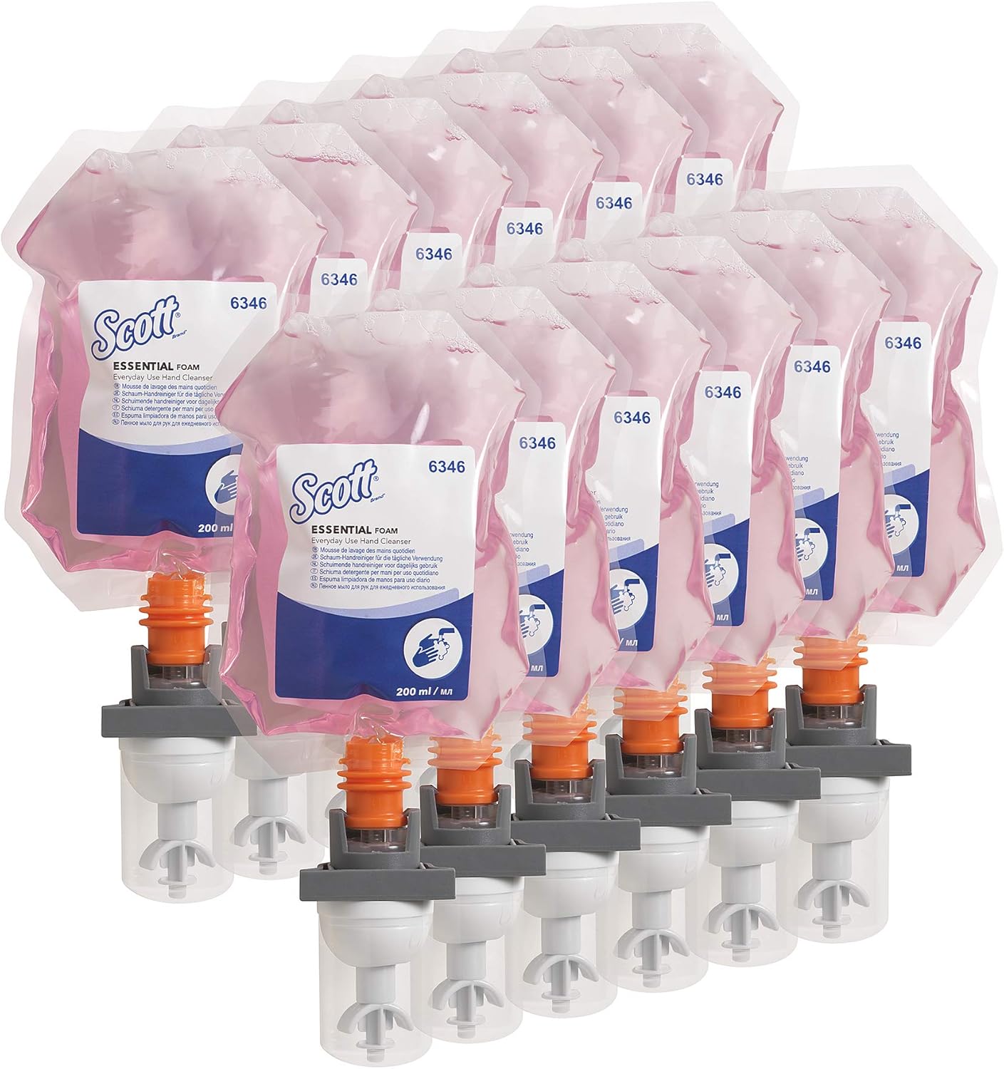Scott Essential 6346 Daily Foam Hand Wash Pink 12 x 200ml (Total 3ml)