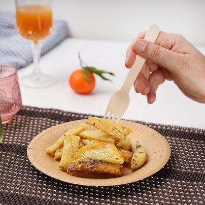 Pantry Value [300 Combo Pack] Compostable Wooden Cutlery Set, 150 Forks - 100 Spoons - 50 Knives Disposable Utensils for Parties, Camping, and Everyday Use- Biodegradable Silverware Sets