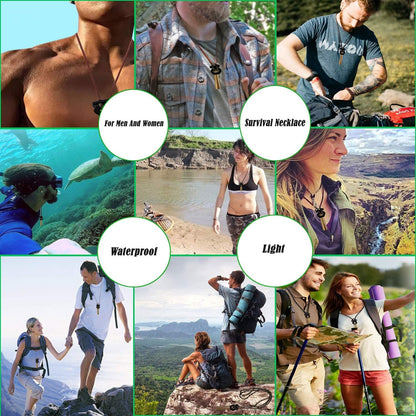 BSGB Fire Starter Paracord Necklace EDC Military Survival Gear Tinder Cord Fire Steel and Striker Kit Magnesium Ferro Rod Tool Fishing Tools for Emergency Outdoor Hiking Camping Hunting