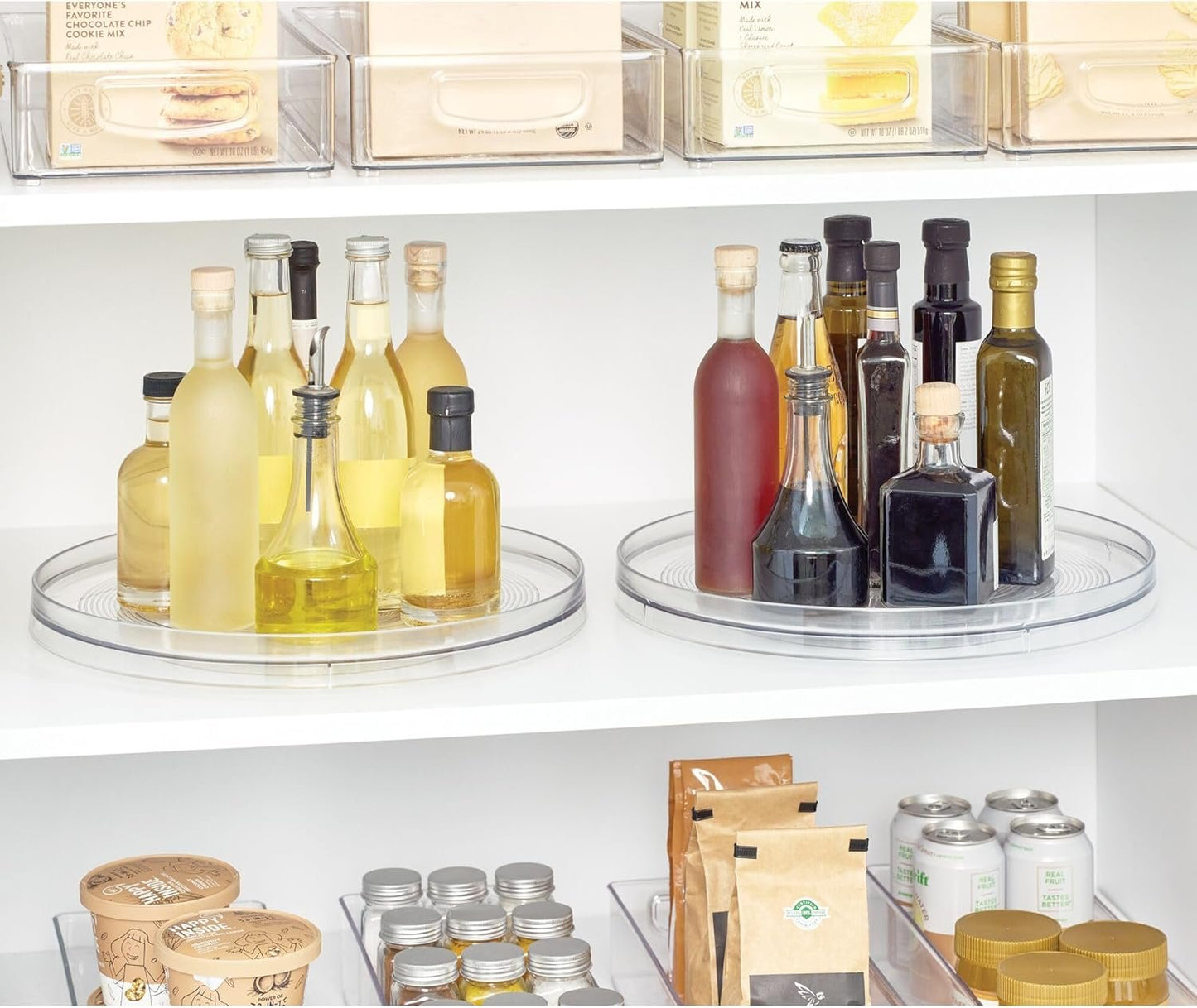 iDesign Linus Turntable Kitchen Organizer, Organization for Pantry, Countertop, Shelf, Table, Vanity, Bathroom, 14 Inches, Clear