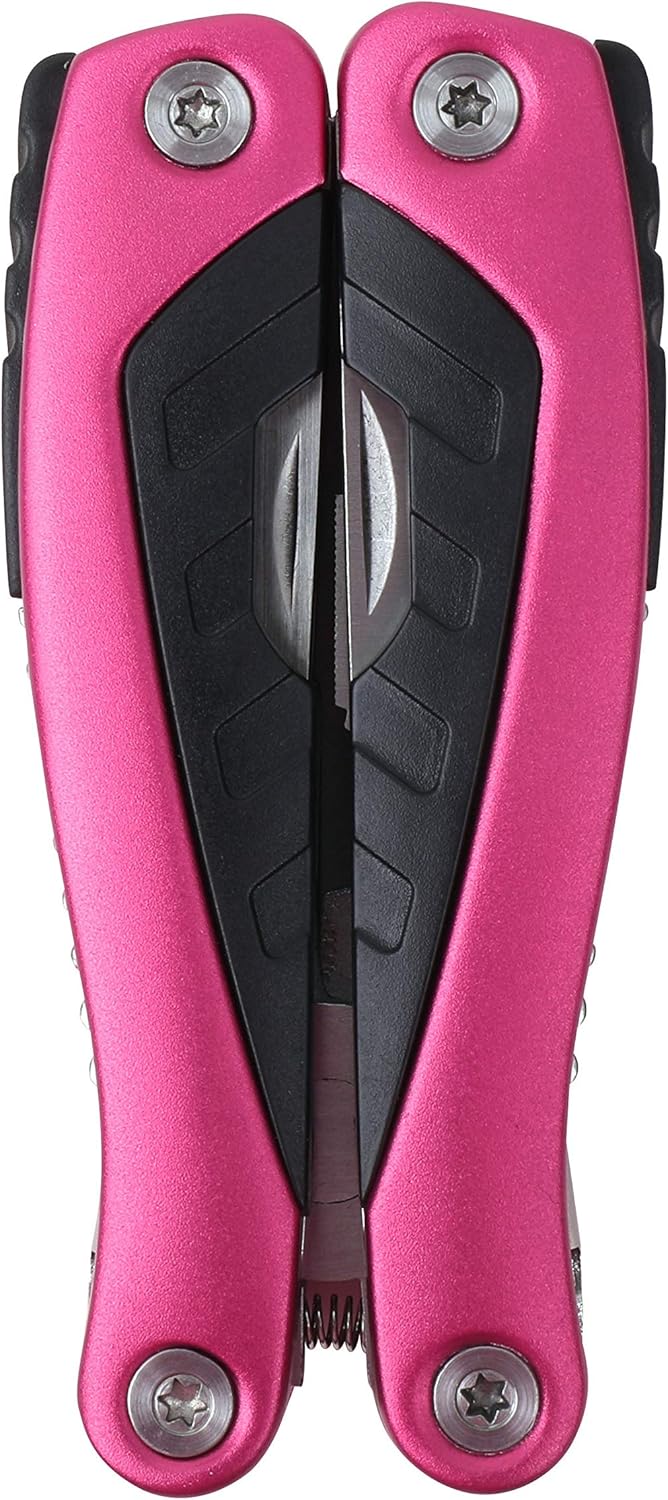 Apollo Tools 14-in-1 Pink Steel Pocket Multitool Pliers