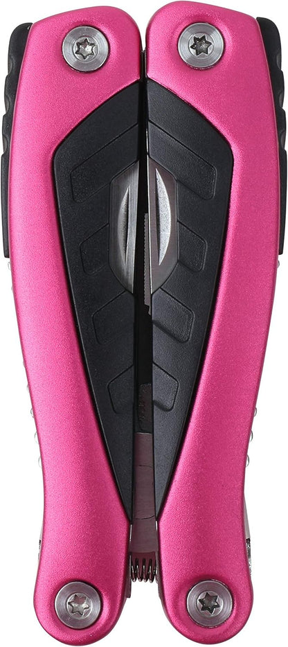 Apollo Tools 14-in-1 Pink Steel Pocket Multitool Pliers