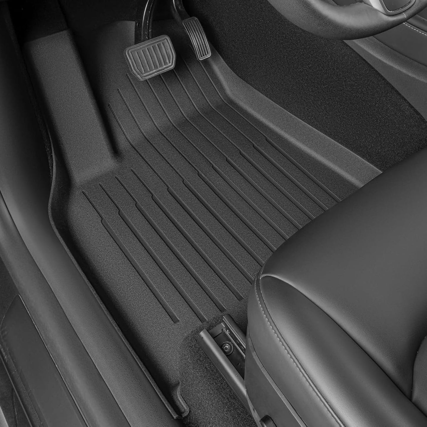 SUPER LINER All-Weather Floor Mats & Cargo Liners for Tesla Model Y 5-Seat 2021-2025 2026, Custom Fit TPE Trunk Mats, Anti-Slip Interior Accessories(Does NOT fit 7-Seat & Juniper)